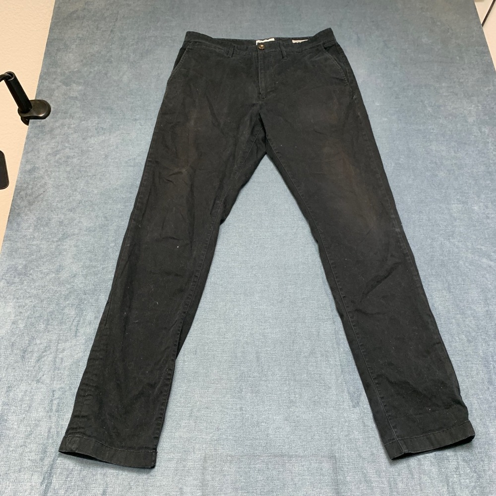 Goodfellow & Co Hennepin Chino Pants Mens 32x34 Black Flat Front Athletic Fit